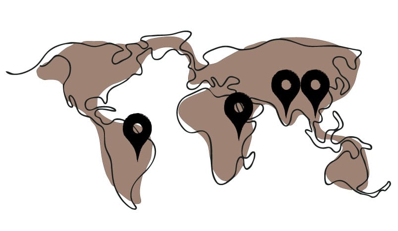 Immagine luogo di provenienza caffè Aroma Classico: Vietnam, Tanzania, Brasile, India